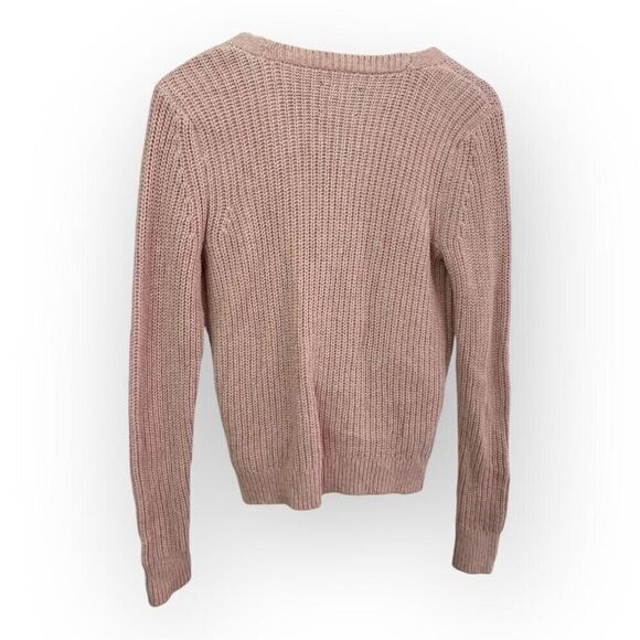 Abercrombie Fitch Pink Ribbed Knit Wrap Long Sleeve Cardigan Small - Picture 4 of 5